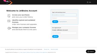 JetBrains login page - JetBrains Account