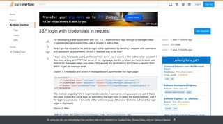 JSF login with credentials in request - Stack Overflow