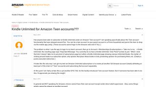 Kindle Unlimited for Amazon Teen accounts??? - Kindle Books ...