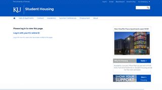 CMS Login - KU Student Housing - The University of Kansas