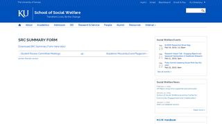SRC Summary Form | School of Social Welfare - KU School of ...