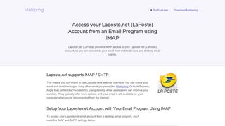 How to access your Laposte.net (LaPoste) email account using IMAP