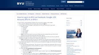 How to Log in to BYU via Facebook, Google, LDS Account, BYU-H ...
