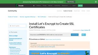 Install Let's Encrypt to Create SSL Certificates - Linode