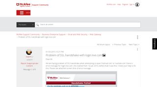 Problem of SSL handshake with login.live.com - McAfee Community