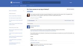 Do i have access to my log in history? | Facebook Help Community ...