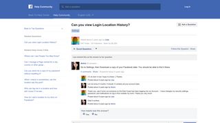 Can you view Login Location History? | Facebook Help Community ...