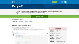 login/logout link HTML code [#708372] | Drupal.org