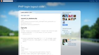 PHP login logout code