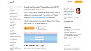 User Login Session Timeout Logout in PHP - Phppot