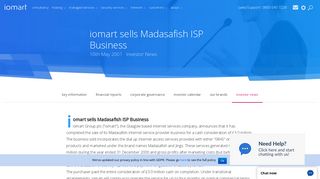 iomart sells Madasafish ISP Business | Iomart Group plc
