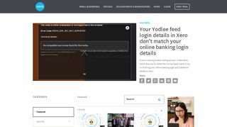 Your Yodlee feed login details in Xero don't match your online banking ...