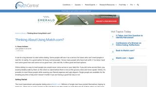 Thinking About Using Match.com? - Psych Central