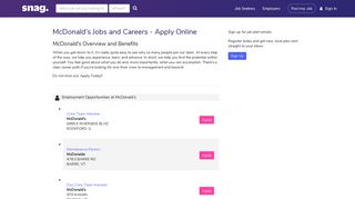 McDonald's Job Applications | Apply Online at McDonald's | Snagajob