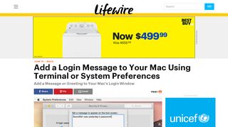 Add a Login Message to Your Mac Using These Tricks - Lifewire