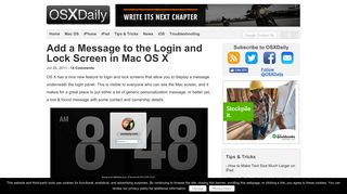 Add a Message to the Login and Lock Screen in Mac OS X - OSXDaily
