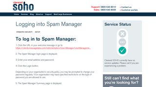How do I log into Spam Manager? - Claranet SOHO
