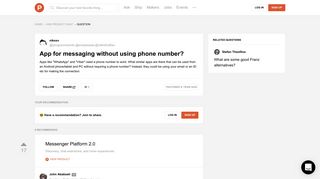 App for messaging without using phone number? - Product Hunt