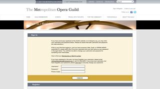 Sign In/Register - The Metropolitan Opera Guild