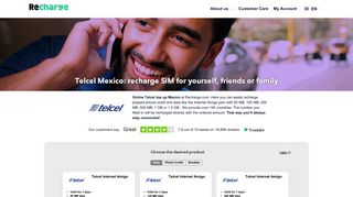 Telcel Mexico recharge SIM | Top up internet Telcel | Recharge.com
