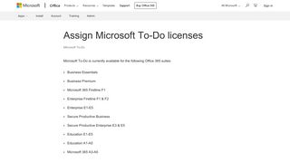 Assign Microsoft To-Do licenses - Office Support