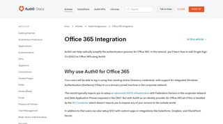 Office 365 Integration - Auth0