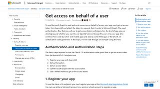 Get access on behalf of a user - Microsoft Graph | Microsoft Docs