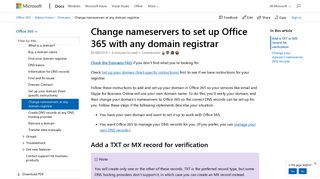 Change nameservers to set up Office 365 with any domain registrar ...