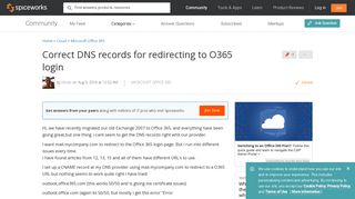 [SOLVED] Correct DNS records for redirecting to O365 login ...