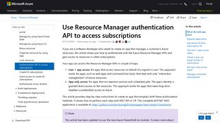 Azure Active Directory authentication and Resource Manager ...
