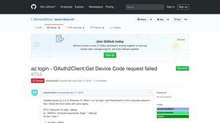 az login - OAuth2Client:Get Device Code request failed · Issue #744 ...