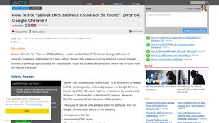 How to Fix “Server DNS address could not be found ... - ugetfix.com