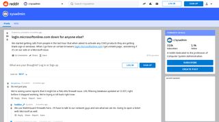 login.microsoftonline.com down for anyone else? : sysadmin - Reddit