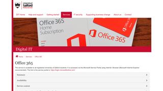 Office 365 | Digital IT | University of Salford, Manchester
