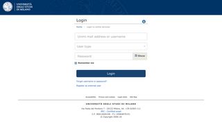 Login to online services - UniMI