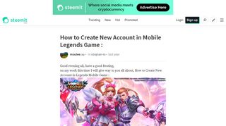 How to Create New Account in Mobile Legends Game : — Steemit