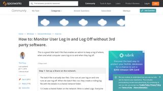 Monitor User Log In and Log Off without 3rd party software. - Windows ...