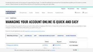 Manage your account online and download useful forms | Hargreaves ...