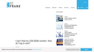 I can't find my CSN (BSN) number. How do I log in now? - BeFrank.com