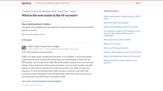 What is the user name in the PF account? - Quora