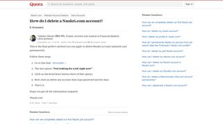 How to delete a Naukri.com account - Quora