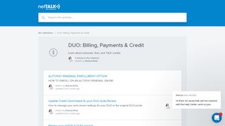 DUO: Billing, Payments & Credit | netTALK Help Center