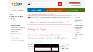 Library Catalogue | Haringey Council