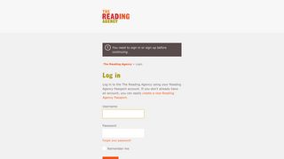 The Reading Agency: Login