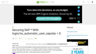 Securing SAP * With login/no_automatic_user_sapstar = 0 - IT Toolbox