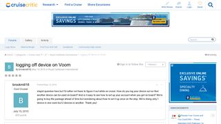 logging off device on Voom - Royal Caribbean International - Cruise ...