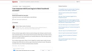 Can someone tell if you log in to their Facebook account? - Quora