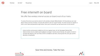 Free internett on board - nsb.no/en