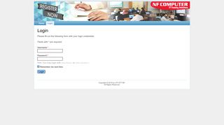 NF Computer Registration - Login - Nurul Fikri Computer