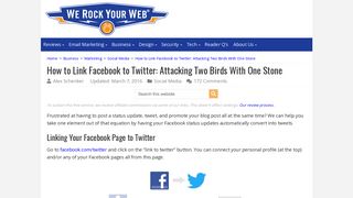 How to Link Facebook to Twitter: Attacking Two Birds With One Stone ...